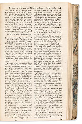 (DECLARATION OF INDEPENDENCE.) Volume of Gentleman's Magazine, including a very early British magazine printing of the Declaration.